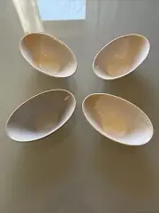 4 Crate and Barrel Ivory Porcelain Oval Mini Cocktail Bowls 5 3/4”L, 2 1/8”H #2