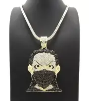 Hip Hop Boondock Masked Goon Pendant & 4mm 30" 36" Franco Chain Bling Necklace