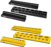 Magnetic Socket Organizer Set, 6 Piece Socket Holder Set Includes 1/4", 3/8", 1/