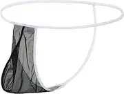 [ZAIGGUT] Mens Sexy Sheer G-String Thong Underwear Male See Through Mesh T-Back Thong