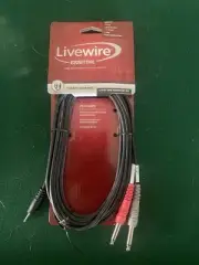 Livewire Essential Interconnect Y Cable 3.5mm TRS Male To 1/4” TS Male 10ft NEW