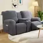 The lounge chair cover is elastic and the sofa cover is thick and washable
