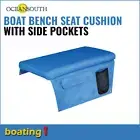 Boat Bench Seat Cushion 600mm x 300mm Dense 50mm Foam with Side Pockets - Blue