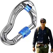 Heavy-Duty Carabiners Clips for Climbing | Heavy Duty Climbing Carabiners | Locking Climbing Carabiner Clips for Rock Climbing, Rappelling