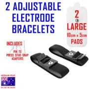 ProTENS METRON Pro TENS compatible ELECTRODE BRACELETS + ADAPTERS + BONUS PADS