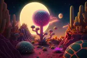 Glowing Cactus UV tapestry, Blacklight Reactive, Psychedelic Tapestry Trippy Art