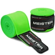 NEON GREEN 180" ELASTIC HAND WRAPS Meister MMA Cotton Boxing Wraps Mexican PAIR