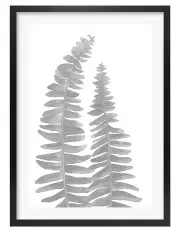 [Profile Australia] Australian Made Watercolour Fern Leaves Black Art Print A3 in Black Frame