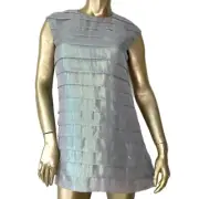 DEADSTOCK VINTAGE CYNTHIA ROWLEY IRRIDESCENT METALLIC SILK TIERED MINI DRESS 4