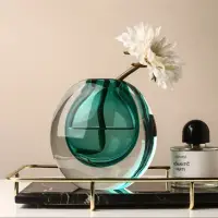 在飛比找momo購物網優惠-【JEN】現代創意簡約輕奢玻璃花瓶花器琉璃工藝品居家裝飾桌面