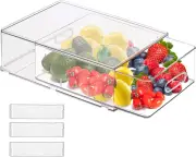 Stackable Clear Storage Drawer – XL Fridge & Pantry Organize