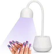 UV LED Light, UV Nail Lamp gooseneck uv lamp for nails, 24W 360 Flexible Gooseneck Lamp 365nm 405nm Nail Polish Curing Light with USB Flash Cure Light LED Nail Lamp Nail Dryer