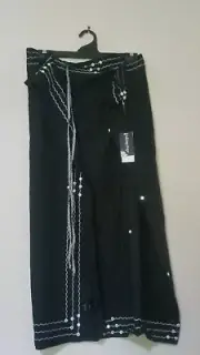 Beautiful Taking Shape One Size Black 100% Cotton Cover Up Rrp S109.95 Strings
