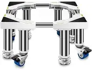 Refrigerator Washing Machine Base with 4 Legs 4 Wheels Cookers Fridges Freezers Movable Trolley Base Adjustable Length 65-80cm Telescopic Furniture Heightened Shelf - 350kg(White,13.8in)