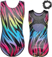 [ZNYUNE] Gymnastic Leotards Girls Ballet Bodysuits One-piece Stretch Sportwear 5-14 Years