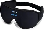 3D Bluetooth Music Eye Mask | Wireless Stereo Sleep Shade,Bluetooth 5.0 | Noise - Canceling | Light - Blocking Design,Ideal for Sleep, Travel & Meditation | Black, Ultra - Comfortable