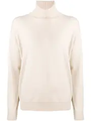 roll-neck cashmere jumper S White