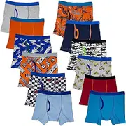 [ANDREW SCOTT] Basics Boys Big Boys & Toddlers Cotton Knit Underwear Boxer Briefs-Pack of 12