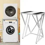 Dryer Stand Over Washing Machine, Portable Front Loading Washing Machine Dryer Holder Shelf, Portable Stacking Kit for Washing Machine & Tumble Dryer, 102x67x60cm Holds Up to 100KG