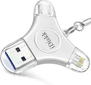 Apple Certified iDiskk 128GB Phone Flashdrive for iPhone 15/14/13/12/XR/X, iPad Pro, Android Samsung, PC, MacBook - USB C Photo Stick