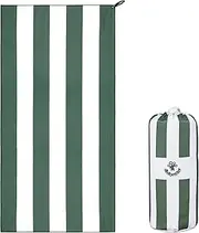 4Monster Microfibre Beach Towel, Ultra Light, Sand-Repellent Towel, Quick-Drying, Absorbent Sports Towel for Beach, Pool, Water Sports, Yoga, Fitness, Green