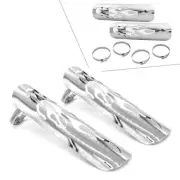 9" Flame Exhaust Pipe Heat Shield Heel Guard Cover For Harley Kawasaki Silver
