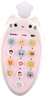 ERINGOGO 1pc Gnawing Mobile Phone Phone Bilingual Phone Intelligent Simulated Mobile Phone Early Education Music White Abs