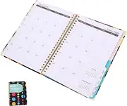 FUNNETOYU Academic Year Planner Notepad with University Ruled Pages for Teachers Students Monthly Schedule Appointment Book Budget Organizer for Note Taking Journaling