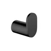 AQUAPERLA Rushy Round Stainless Steel Robe and Towel Hook - Black