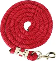 Horse Lunge Line, 2m Non Slip Reinforced PP Rope with Shock Absorbing Handle Locking Hook, Heavy Duty Training Lead for Equestrian Obedience Control (Red)