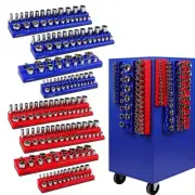 8-Piece Magnetic Socket Organizer Set, 1/4", 3/8", 1/2" Socket Holds 199 Pieces