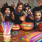 100Pcs Neon Party Glow Necklace Glow Bracelets with Connectors Glow Sticks