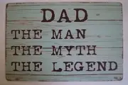 RETRO STYLE TIN SIGN - DAD - The Man, The Myth, The Legend