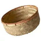 Natural Woven Basket Bamboo Food Storage Basket Snack Bread Fruits Biscuit