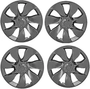 19Inch Left Right Wheel Hubcap Hub Cap Replacement Wheel Cap Full Rim Cover Accessories Compatible for Tesla Model Y 2018-2023(Grey-01)