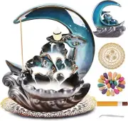 ZvaiukNew Moon Backflow Incense Holder, Ceramic Hand-Made Incense Fountain Burn