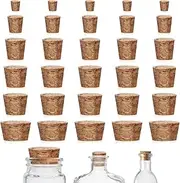 30 Pack Natural Soft Wood Corks, 6 Sizes Assorted Cork Stoppers, Wooden Tapered Wine Bottle Stoppers, Leakproof Wine Bottle Corks, Small Cork Plugs for DIY Crafts Wine Beer Bottles Jars and Bottles