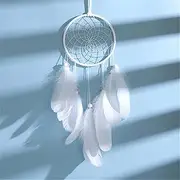Dream Catcher, Gifts for Women Wind Chimes,Dream Catcher Dreamcatcher Feather Wall Handmade Braided Wind Chimes for Wall Hanging Car Home Decoration (Color : White-Style, Size : M) (Color : Wit)