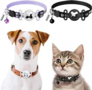 2 Pack Airtag Cat Collars Breakaway with Bells and ID Tags, Reflective Collars w