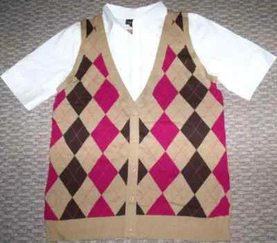 NWT LANE BRYANT TAN ARGYLE SWEATER TOP 14 16 OR 22 24