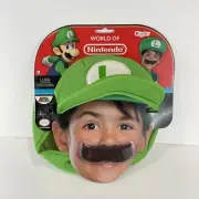 NEW Super Mario Luigi CHILD Costume Accessory Kit Hat Mustache World Of Nintendo