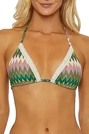 [ISABELLA ROSE] Women's Title Wave Triangle Bikini Top, Adjustable, Tie Back, Swimwear Separates