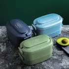 Square Multi Layer Lunch Box Portable Food Container Fruit Salad Lunchbox Kids