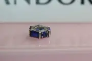 AUTHENTIC NEW PANDORA ICE SCULPTURE BLUE CRYSTAL SPACER CHARM 797529NSBL TAG