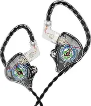 Yinyoo KBEAR Storm Wired Headphones, 10mm Dynamic Driver in Ear Monitors, HiFi IEM Earphones for Singers Drummers Musicians, Bass, with OFC IEM Cable (Clear Black, no mic)