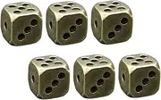 CLISPEED 6pcs Vintage Game Dice Antique Style Brass Dices for Party Games Props Events Unique Decorative Accessories
