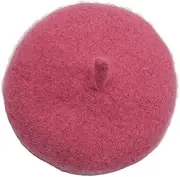 Leefasy Pet Dog Beret Wool Yard Hat Accessories Adjustable Elastic Rope Costume Skin Friendly, Rose Red
