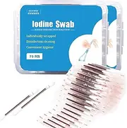 150 Iodine Swabsticks Q Tips Individually Wrapped - First Aid Cotton Swabs for Wound Prevent Cleanning in Nasal Ears Bruise
