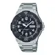 CASIO 卡西歐 指針男錶 三折式不鏽鋼錶帶 黑白錶盤 防水100米(MRW-200HD-1B)