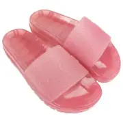 NEW GUCCI X ADIDAS LADIES PINK RUBBER LOGO SLIDE PLATFORM SANDAL 721228 39 US 9